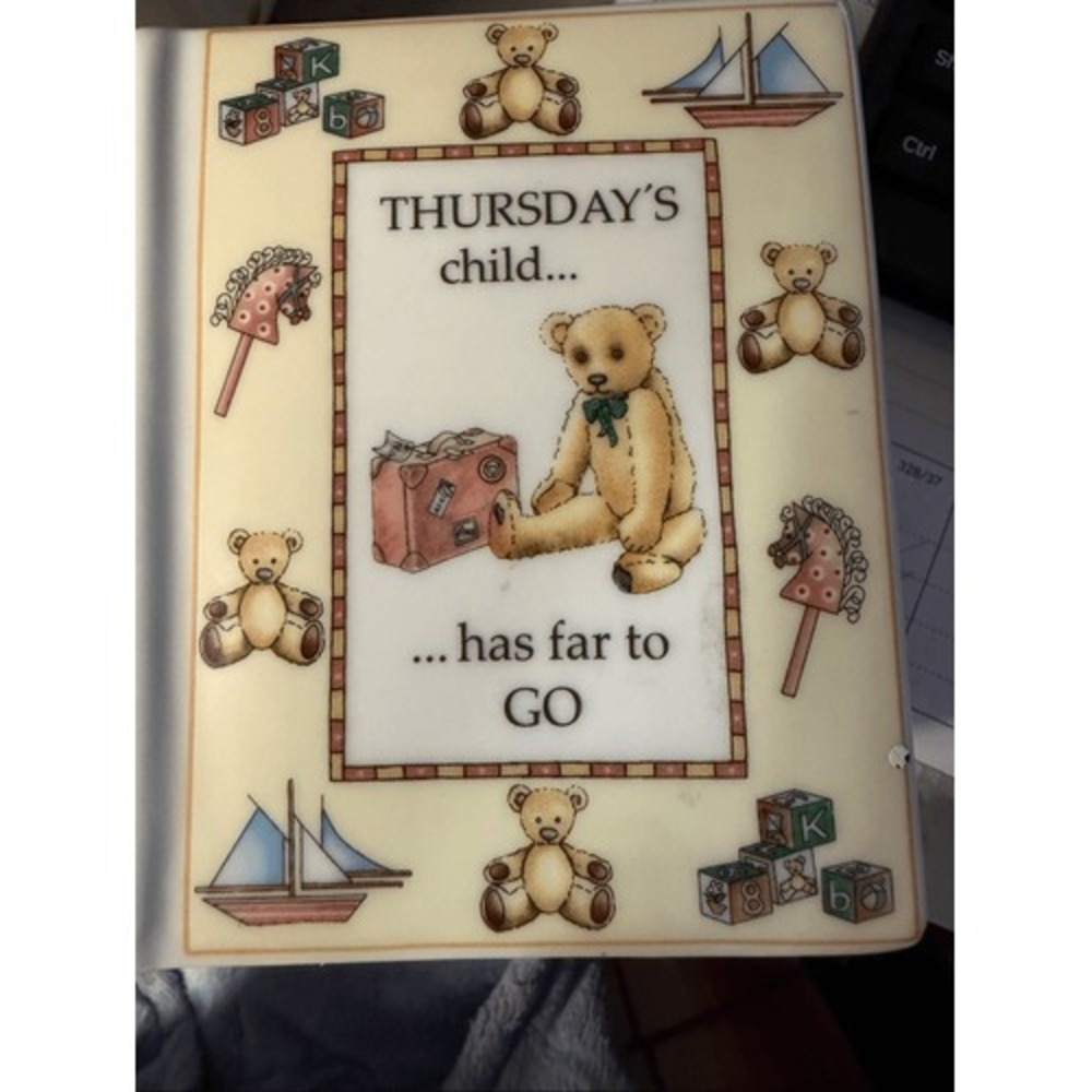 Royal Worcester, First Edition Ceramic Savings Bank Book Thursday's Child